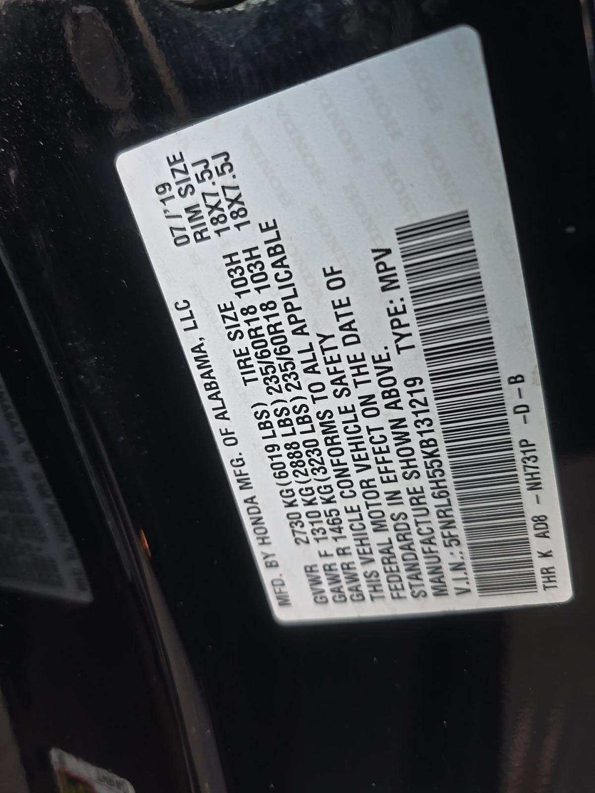 2019 Honda Odyssey EX FWD