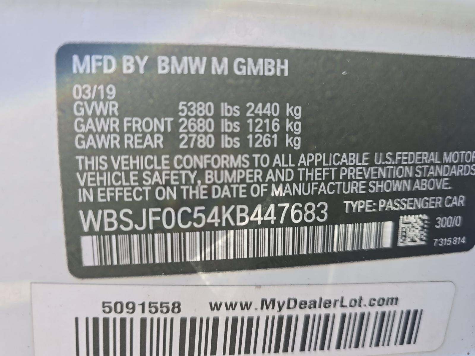 2019 BMW M5 Competition AWD