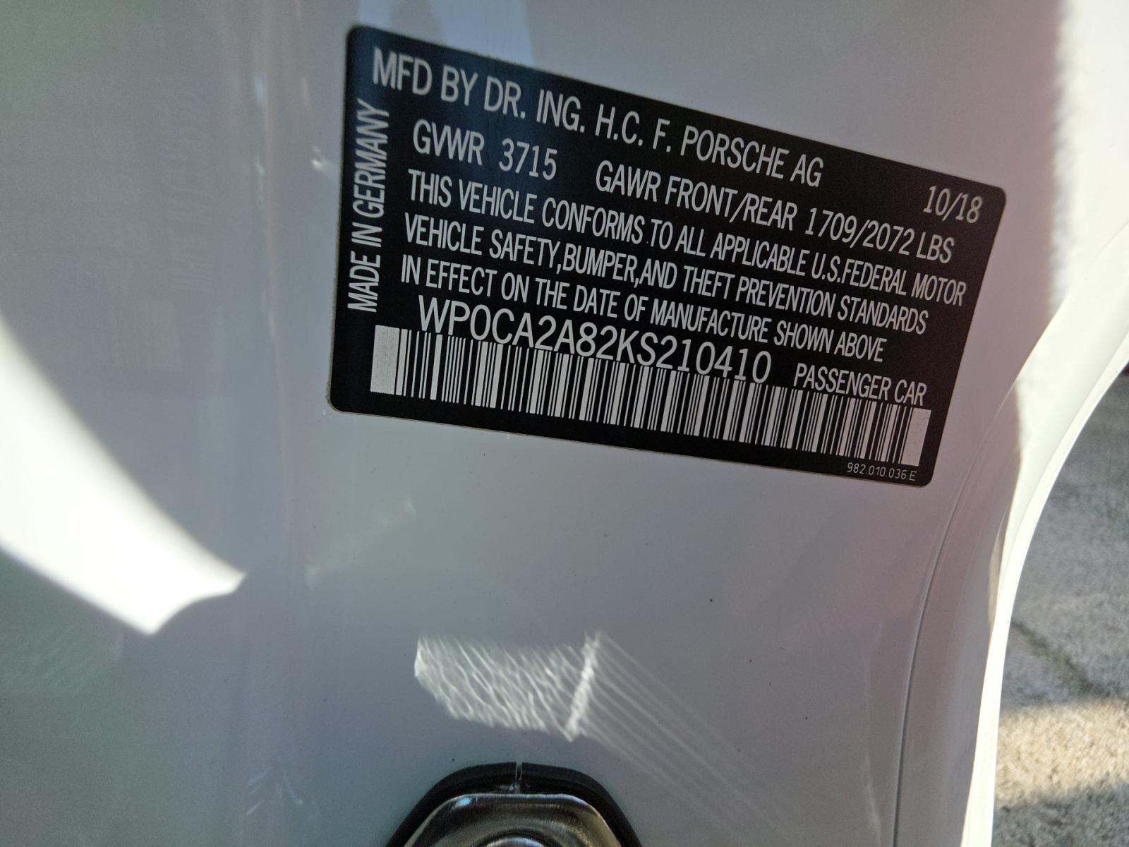 2019 Porsche 718 Boxster Base RWD