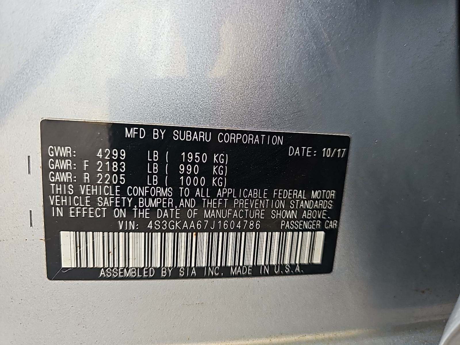 2018 Subaru Impreza 2.0i AWD