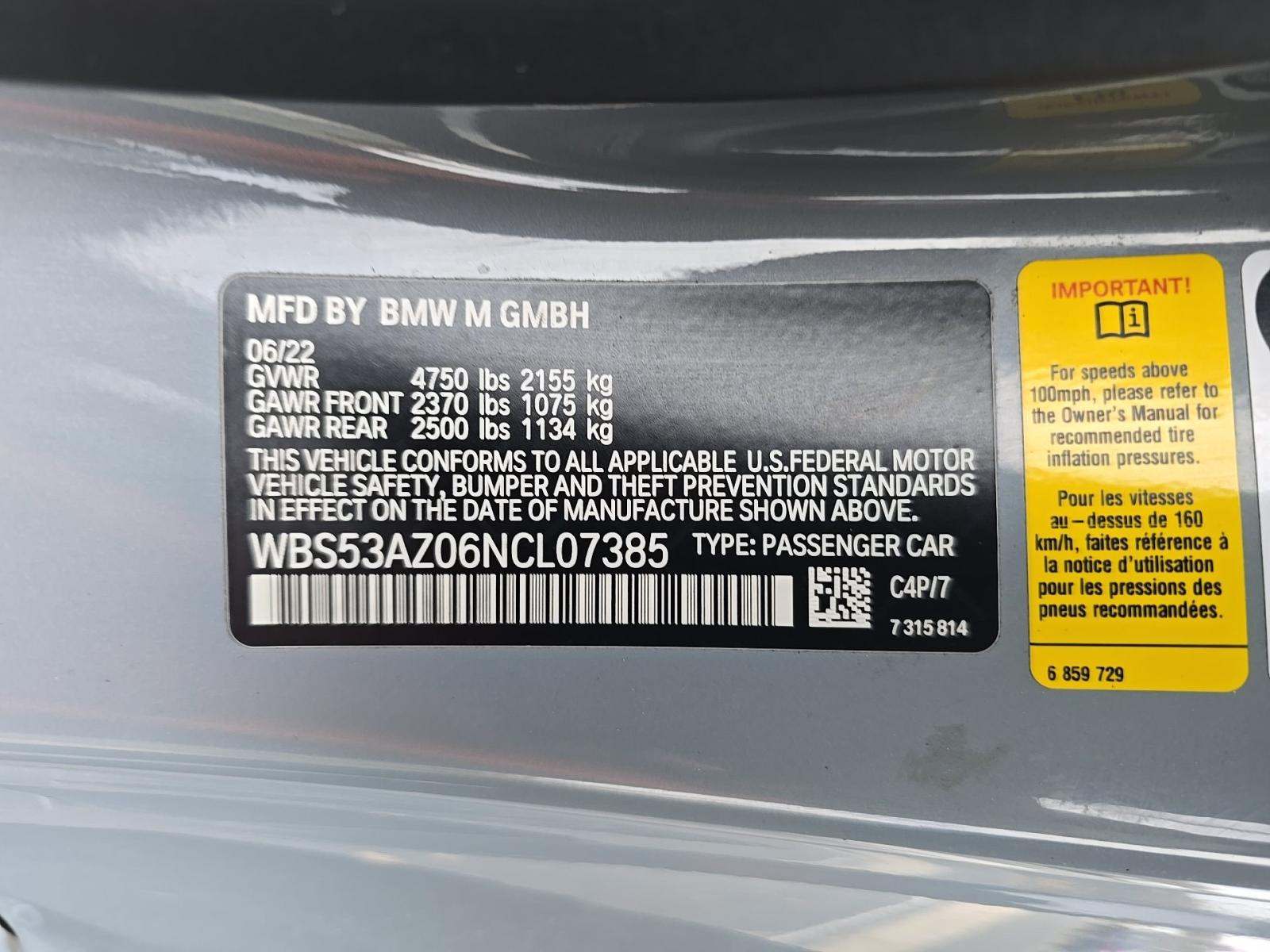 2022 BMW M4 Base RWD