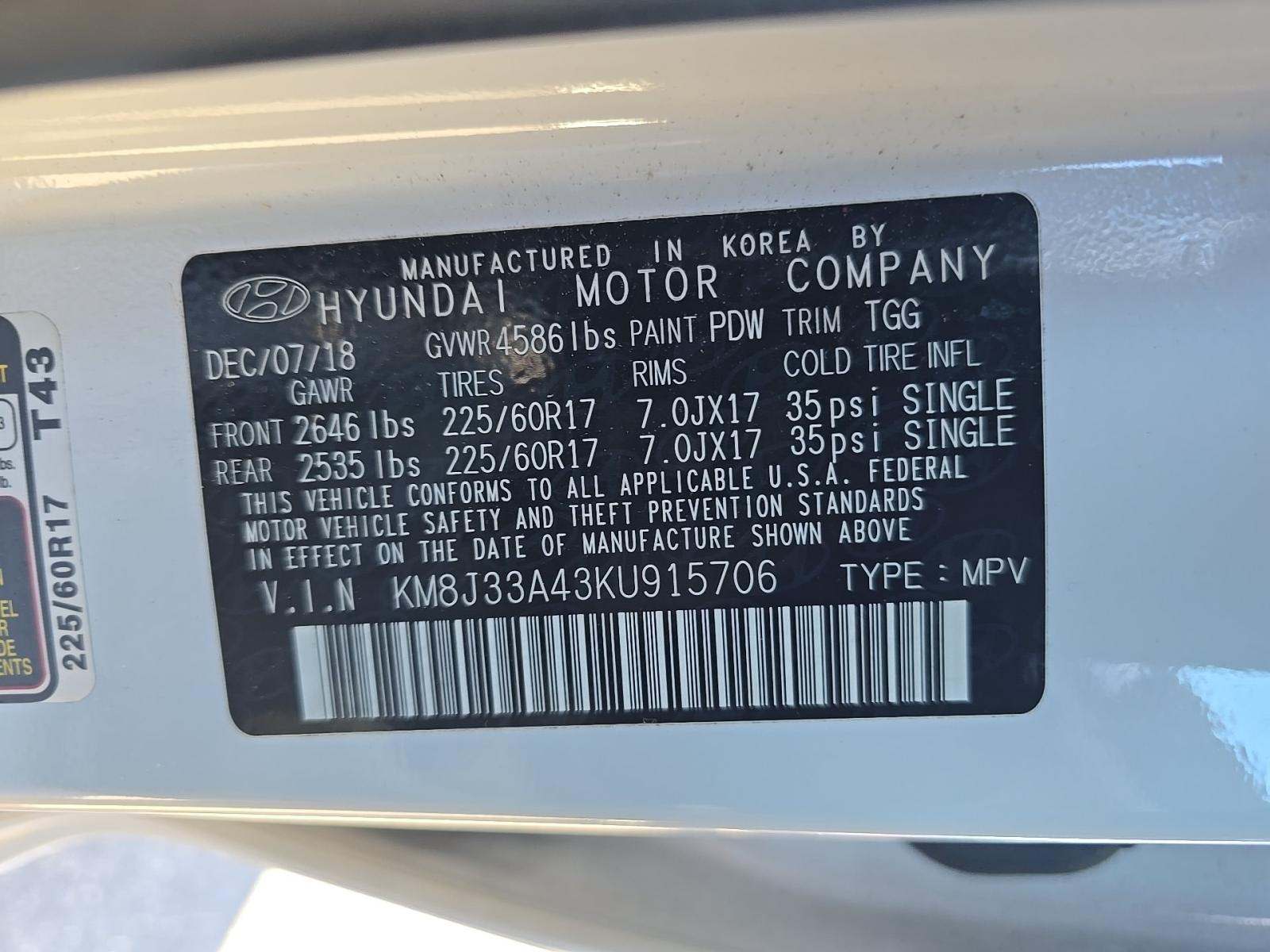 2019 Hyundai Tucson Value FWD