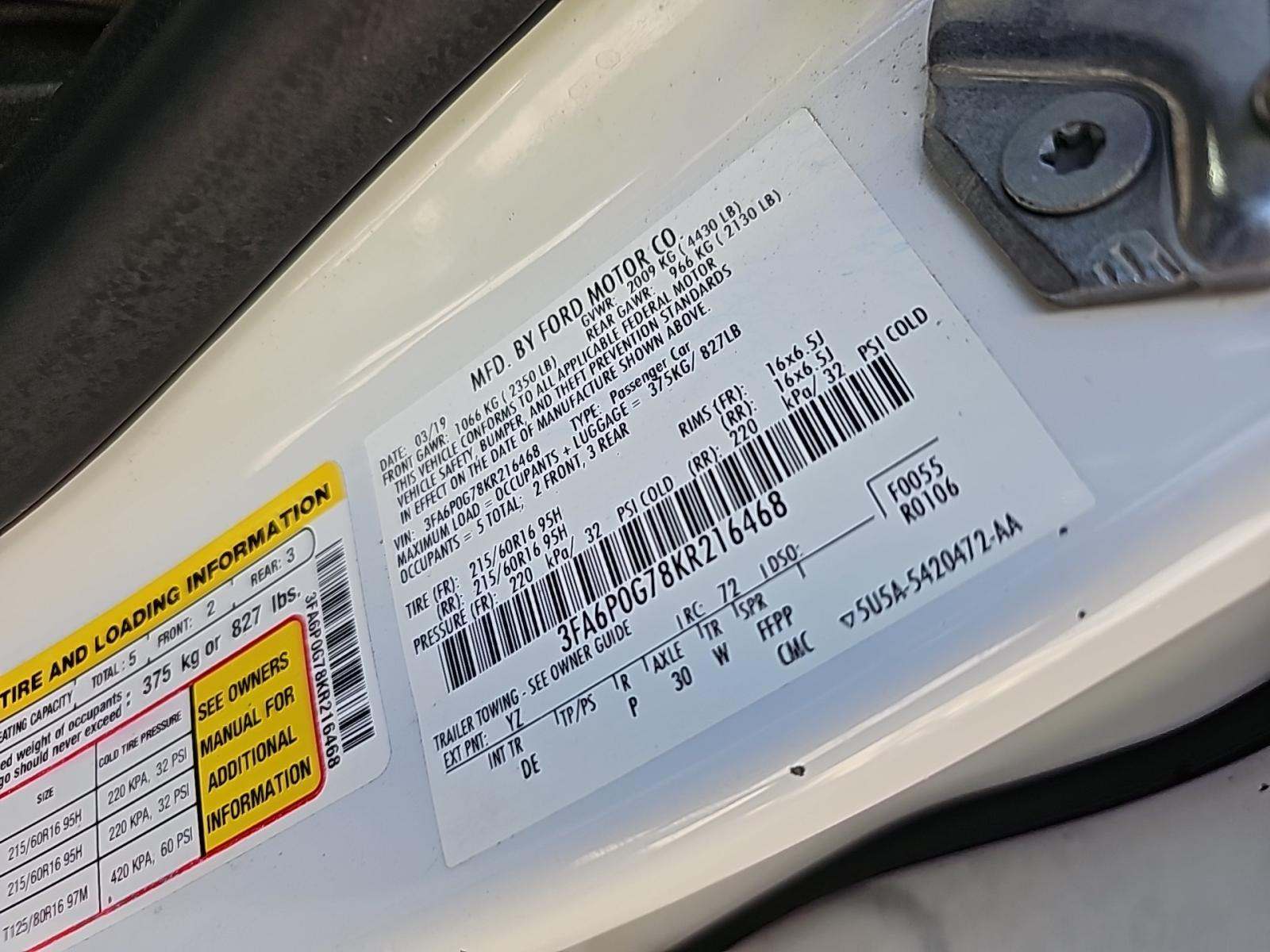 2019 Ford Fusion S FWD