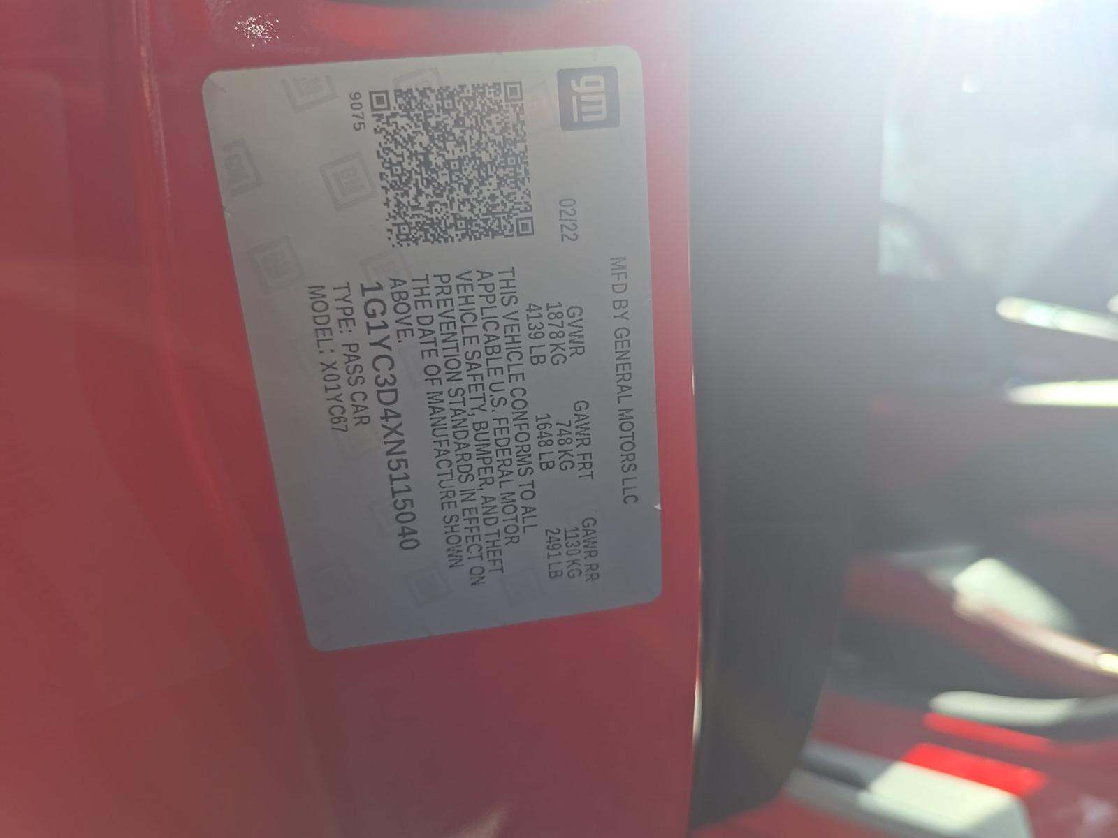 2022 Chevrolet Corvette Stingray RWD