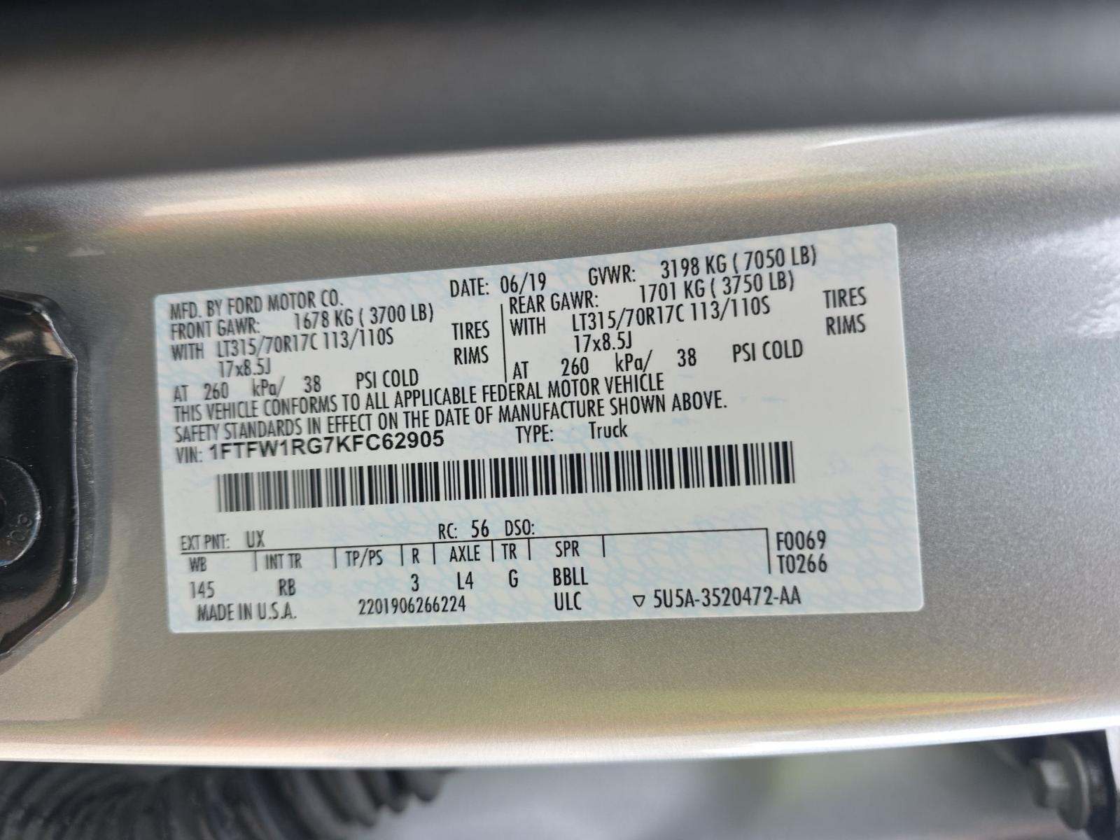 2019 Ford F-150 Raptor AWD