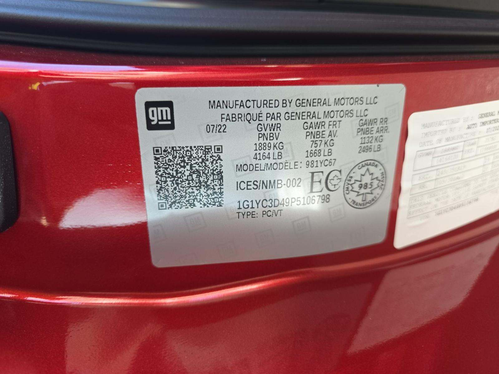 2023 Chevrolet Corvette Stingray RWD