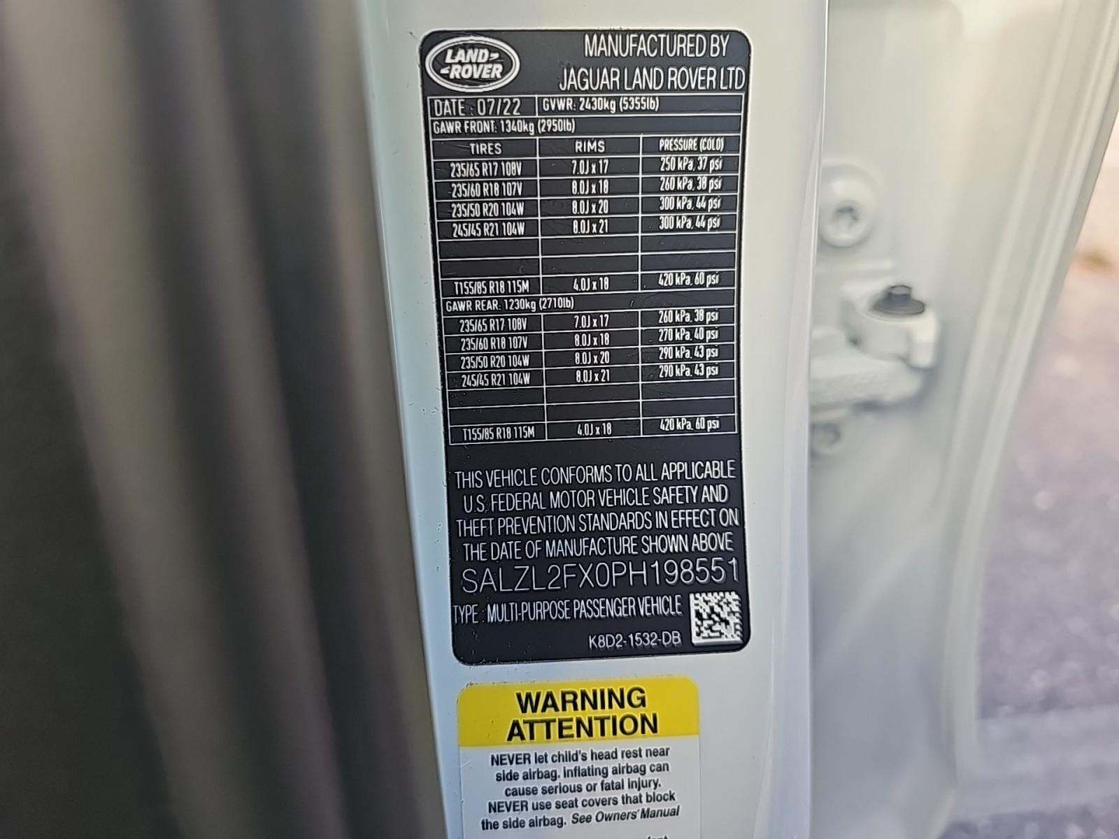 2023 Land Rover Range Rover Evoque R-Dynamic SE AWD