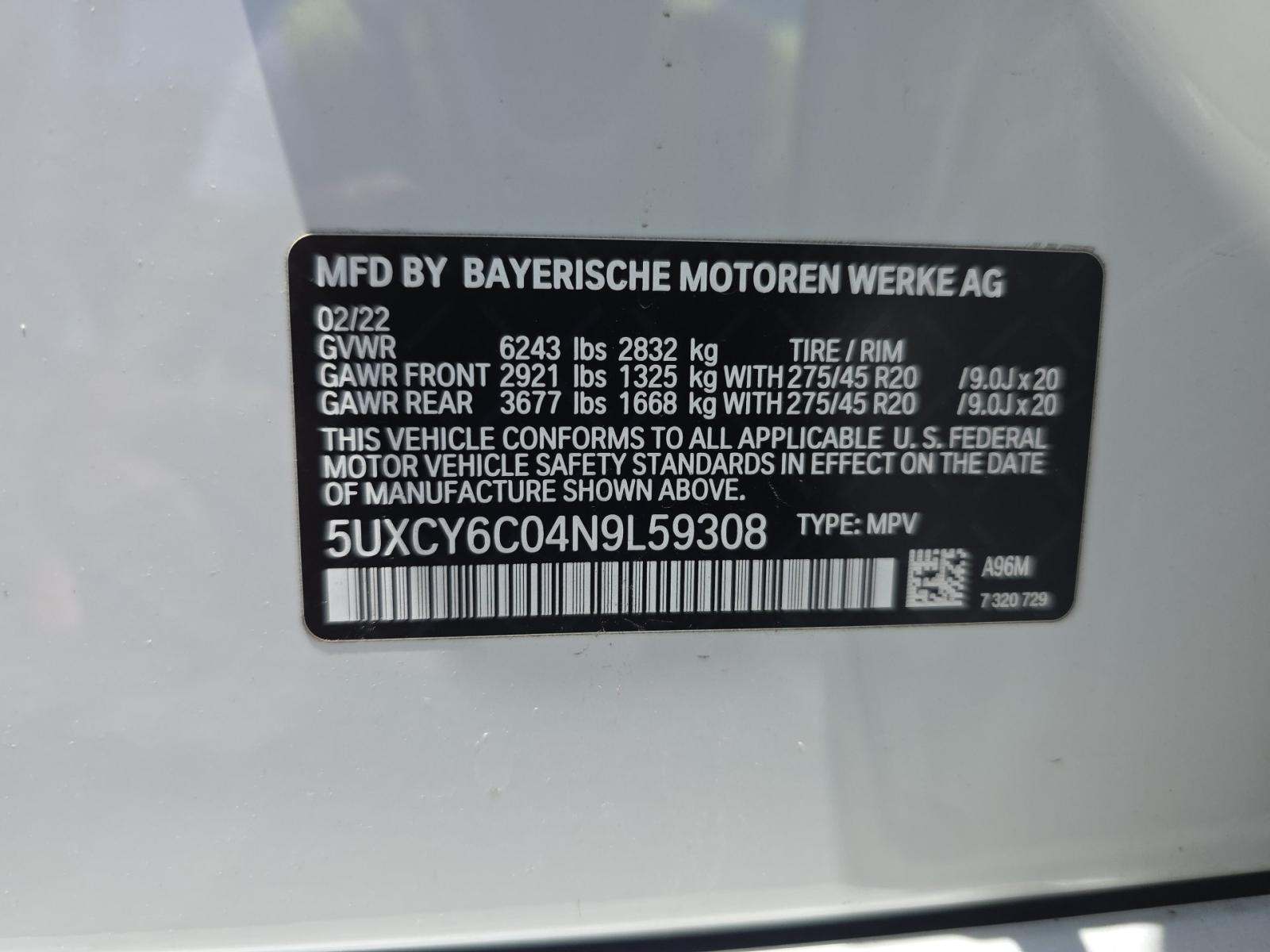 2022 BMW X6 xDrive40i AWD
