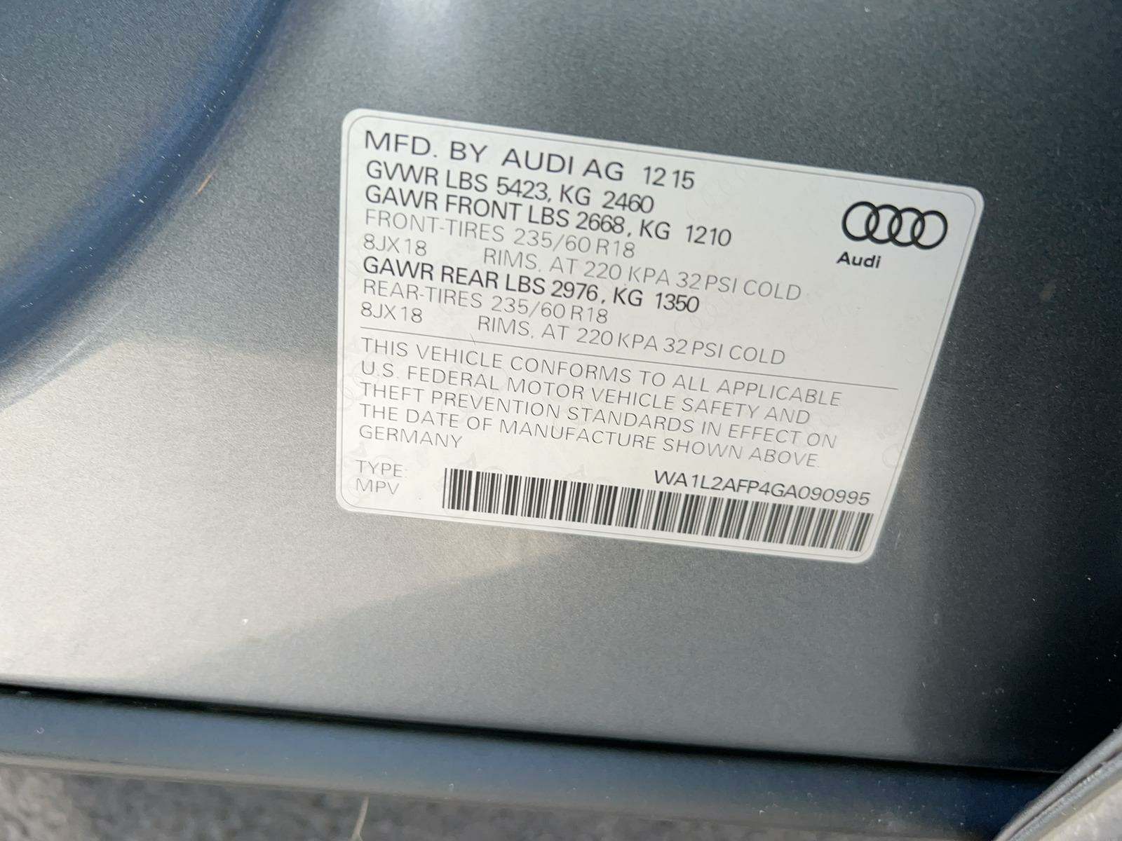 2016 Audi Q5 Premium Plus AWD