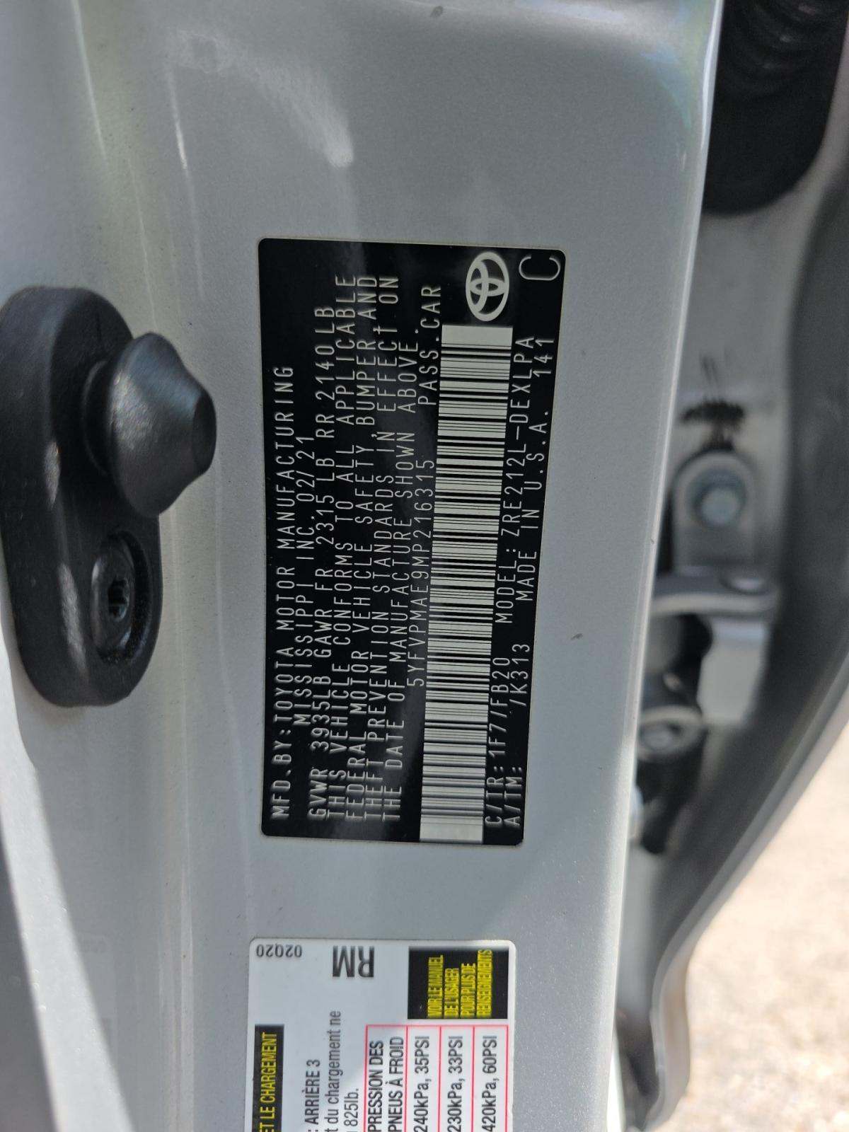 2021 Toyota Corolla LE FWD