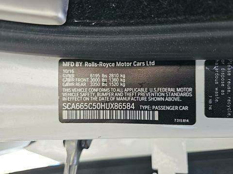 2017 Rolls-Royce Wraith Base RWD
