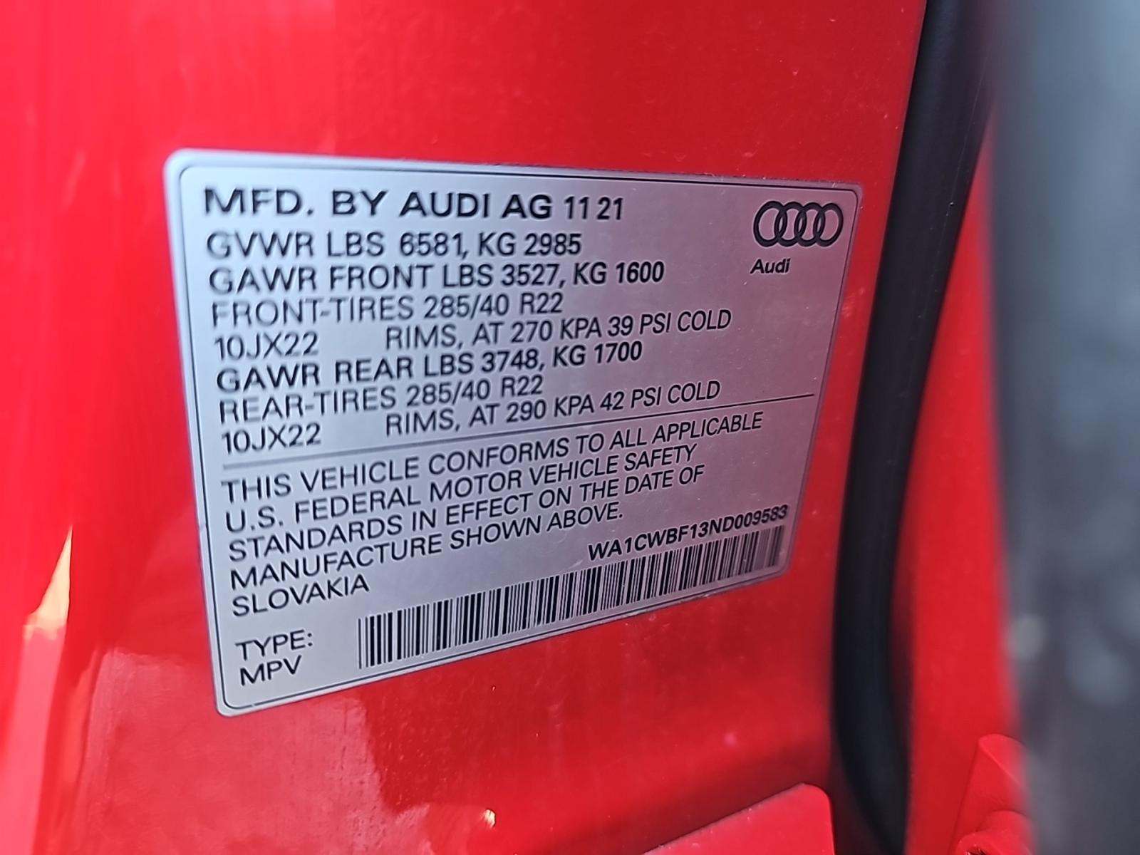 2022 Audi SQ8 Prestige AWD