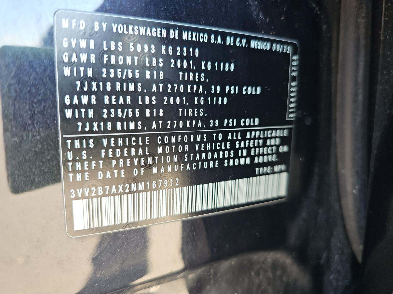 2022 Volkswagen Tiguan 2.0T SE AWD