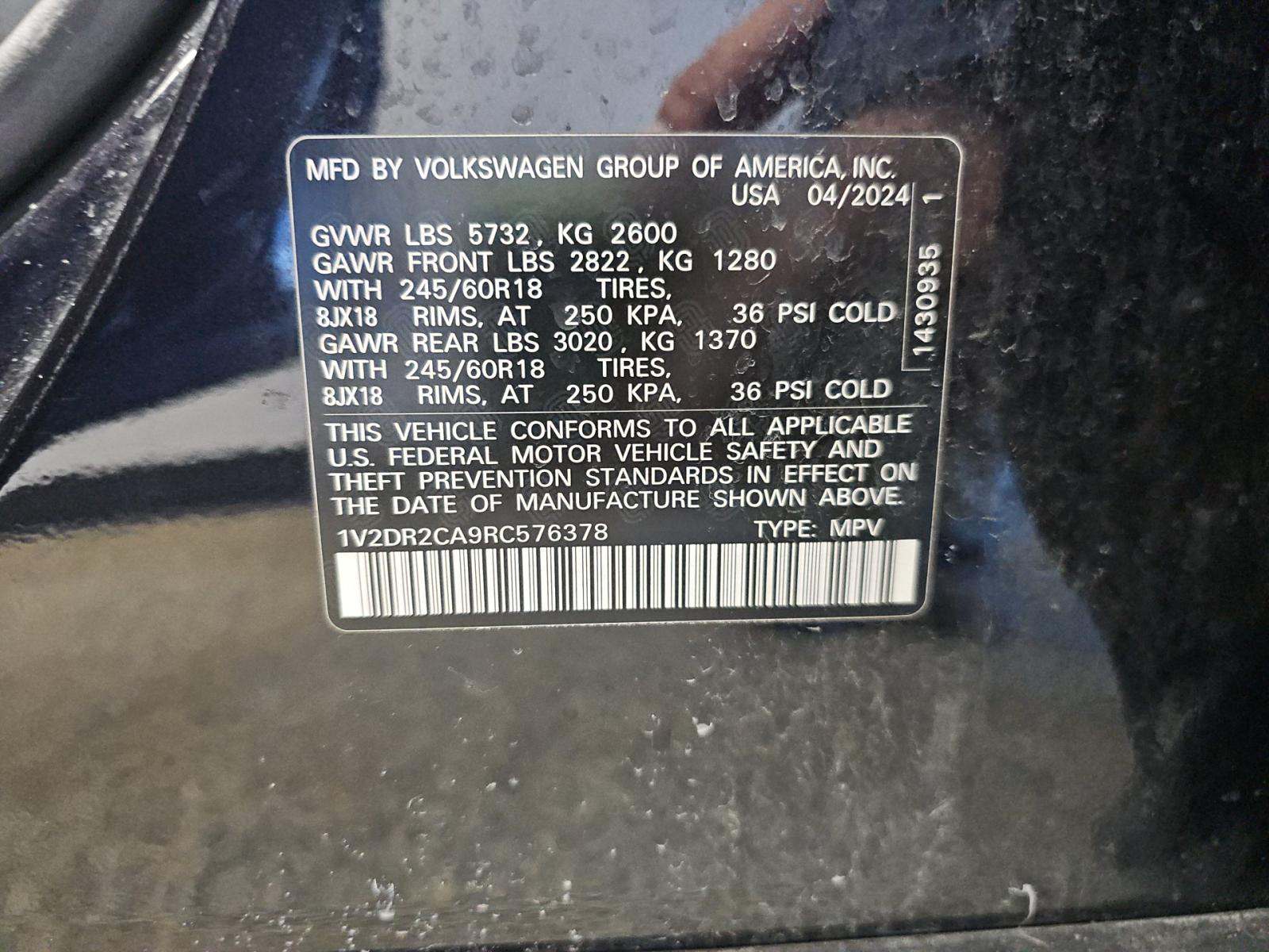 2024 Volkswagen Atlas 2.0T SE FWD