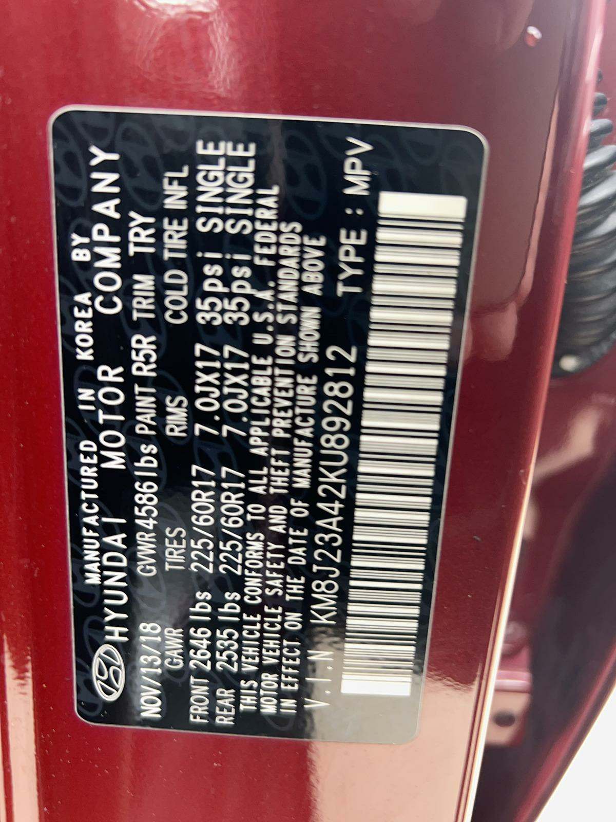 2019 Hyundai Tucson SE FWD