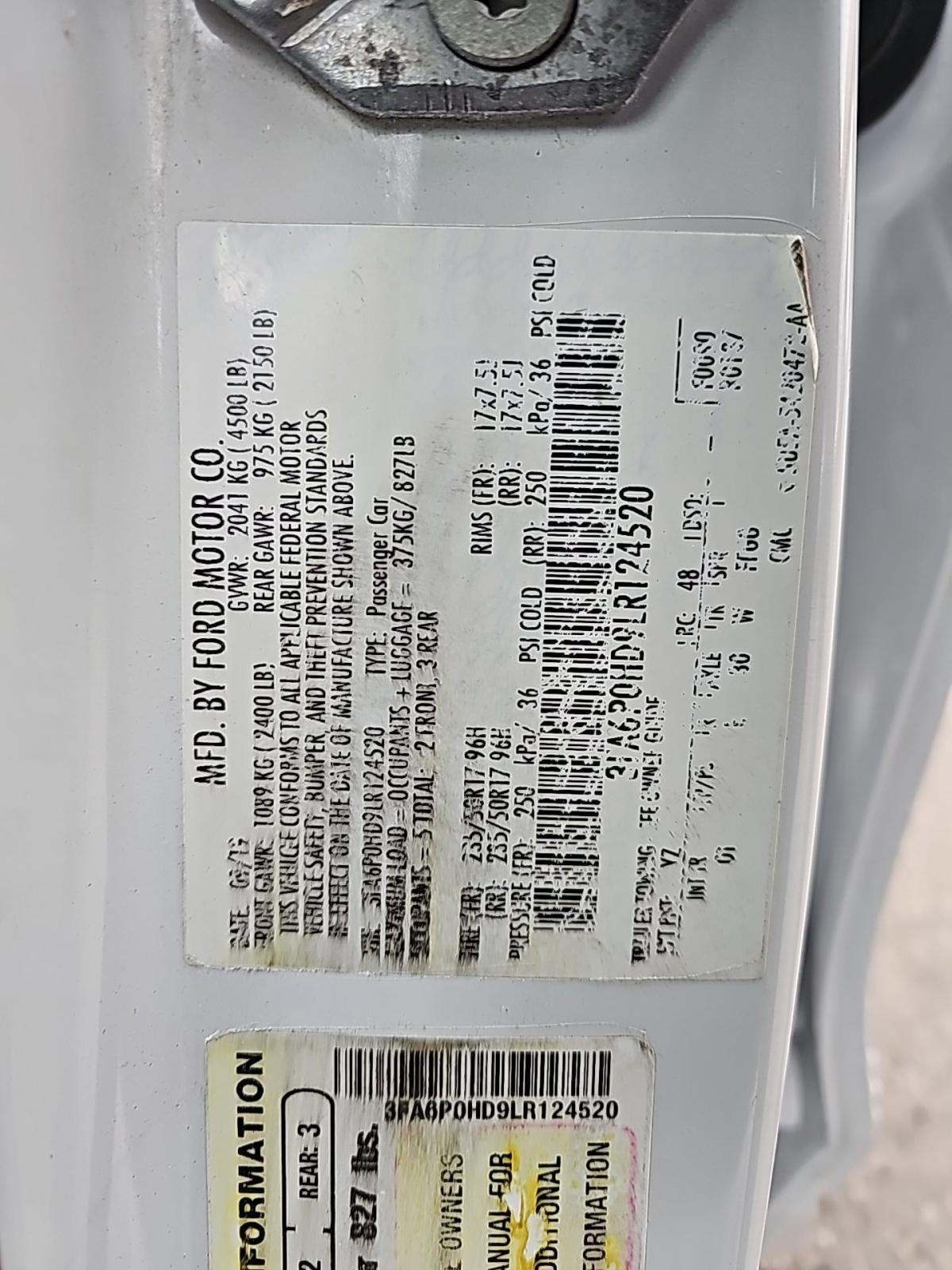 2020 Ford Fusion SE FWD