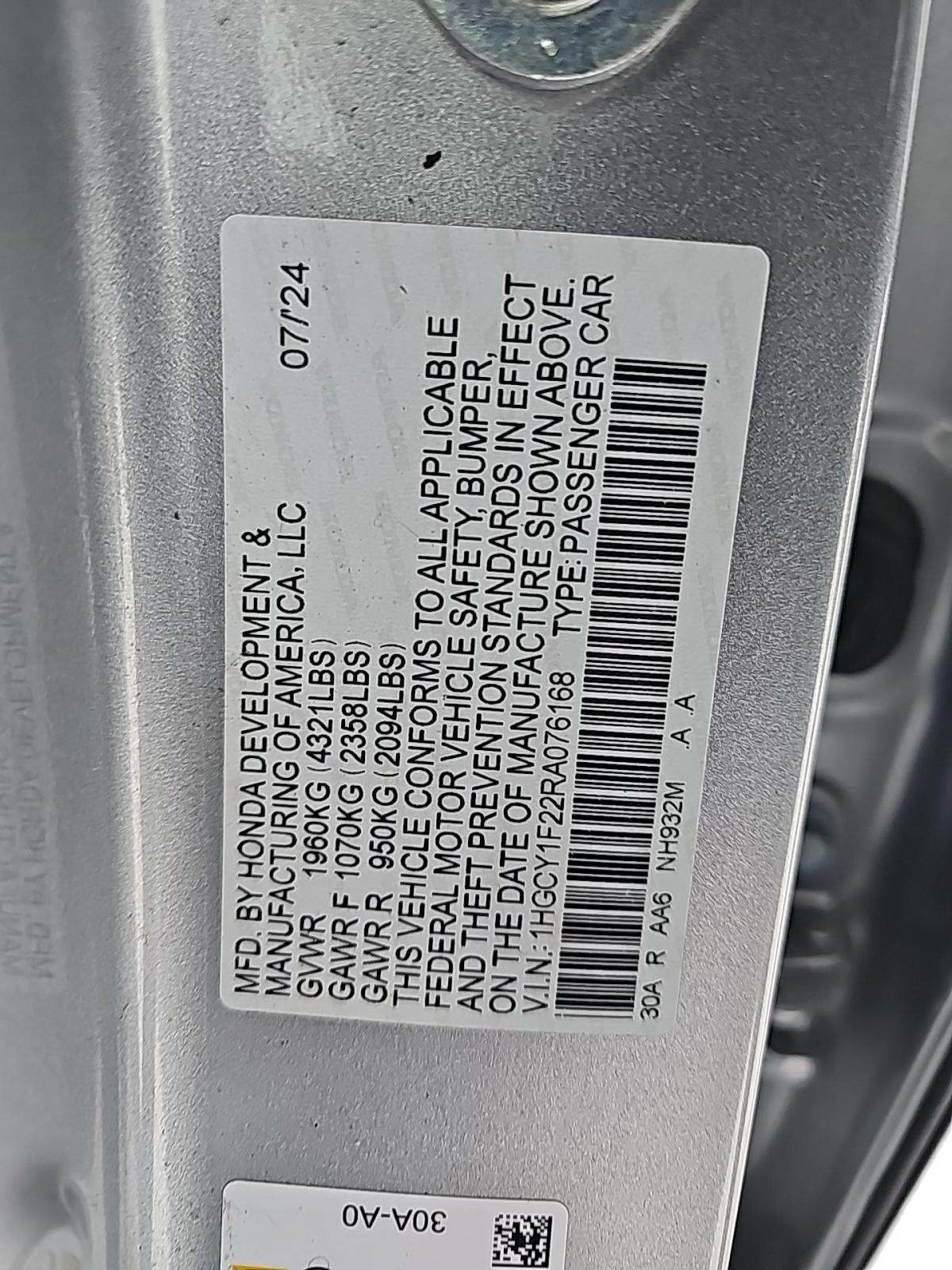 2024 Honda Accord LX FWD