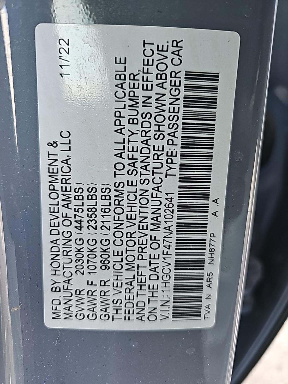 2022 Honda Accord Sport SE FWD