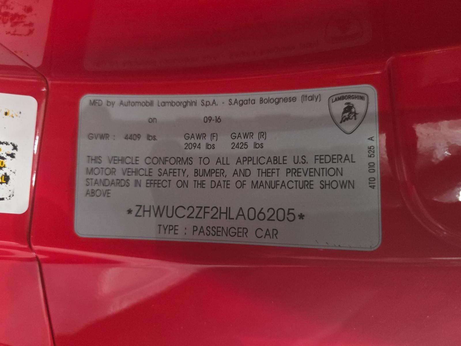 2017 Lamborghini Huracan LP 580-2 RWD