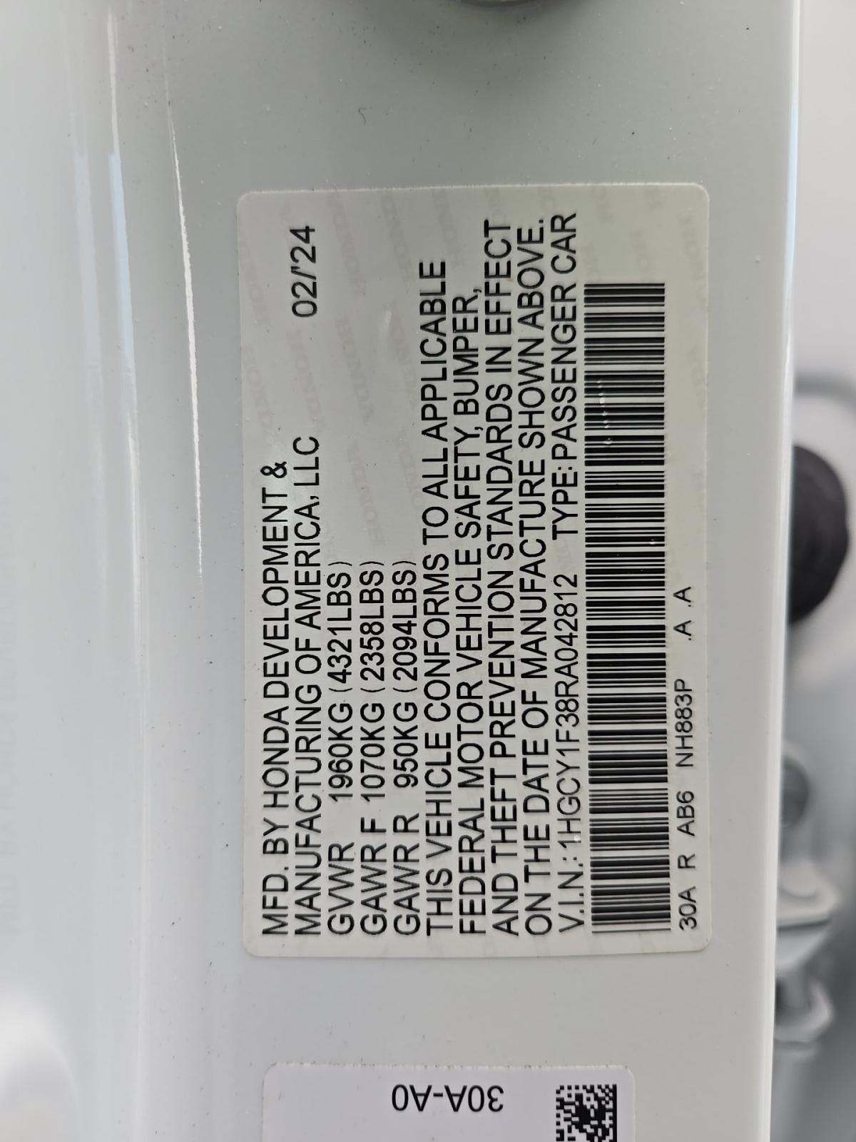 2024 Honda Accord EX FWD