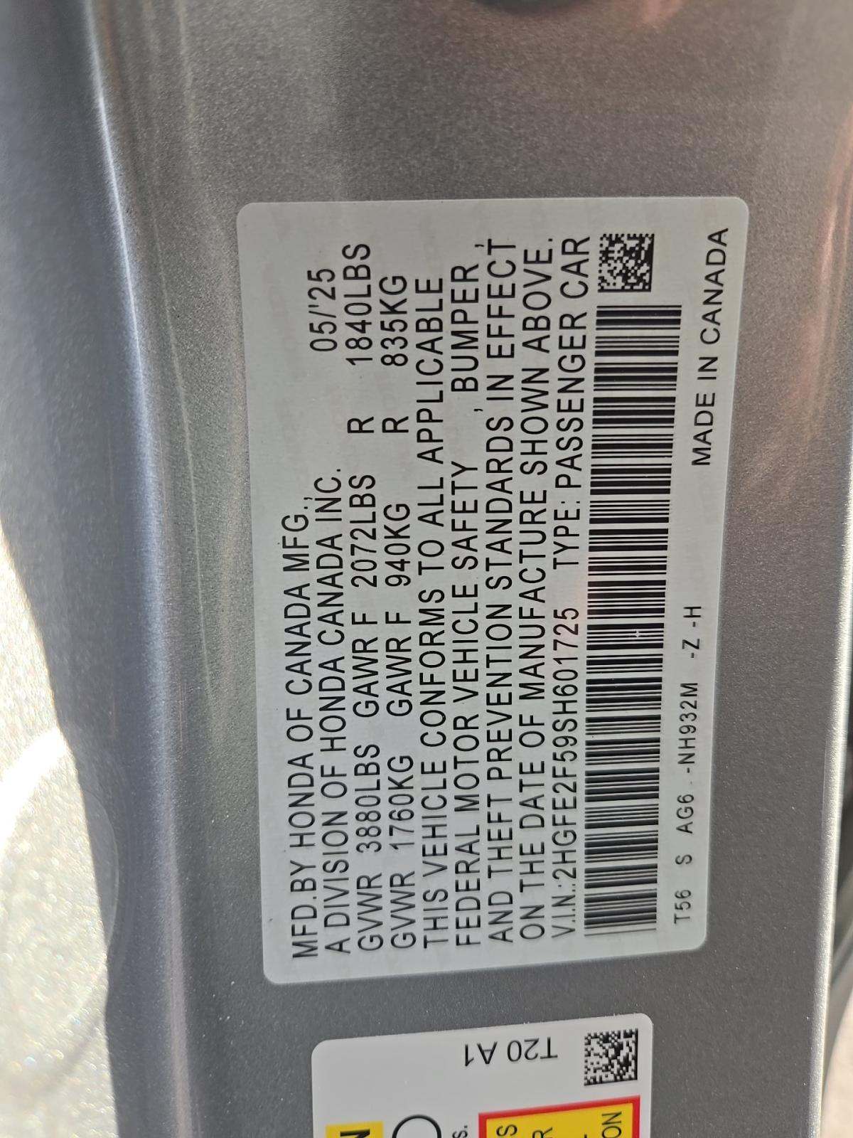 2025 Honda Civic Sport FWD