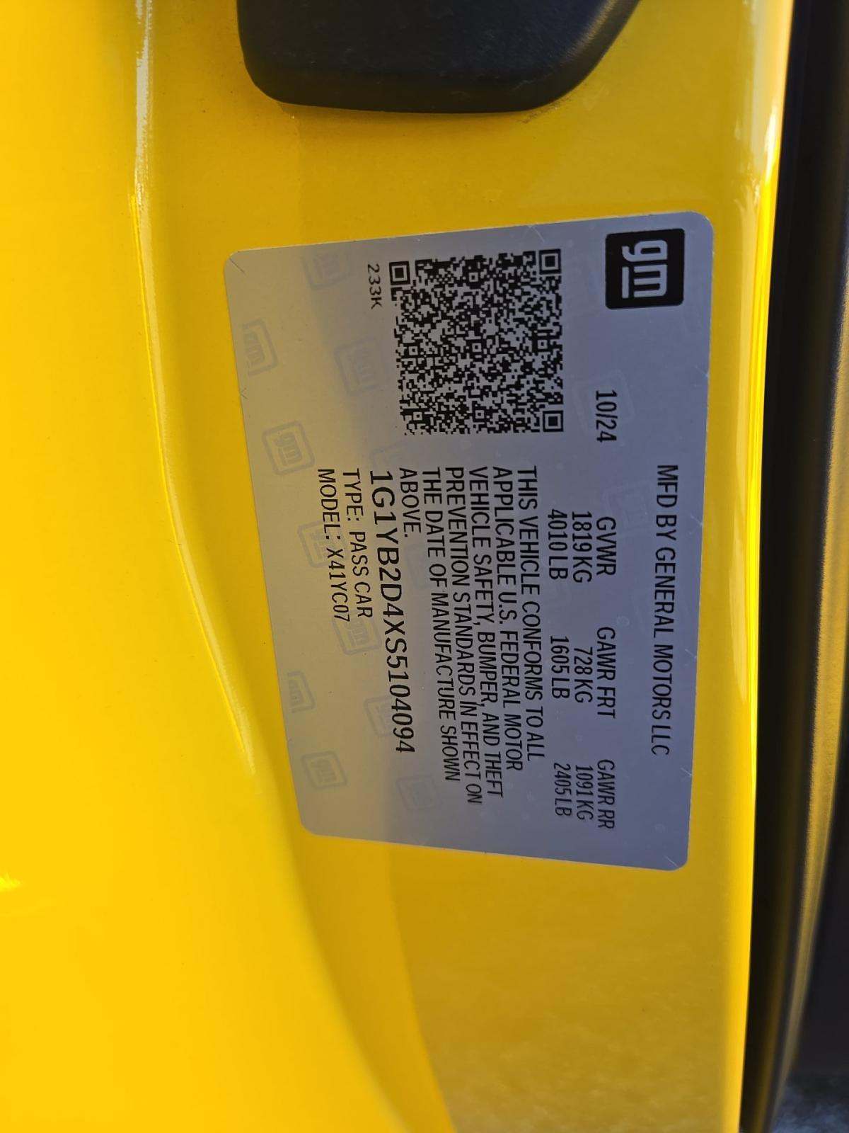 2025 Chevrolet Corvette Stingray RWD