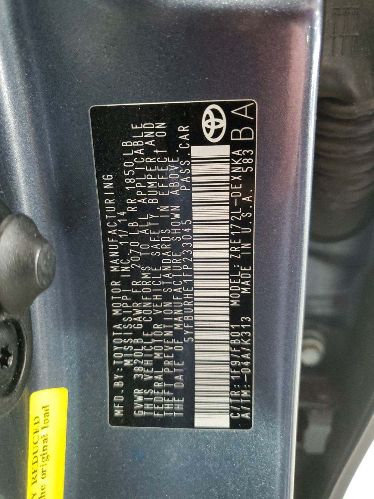 2015 Toyota Corolla LE FWD