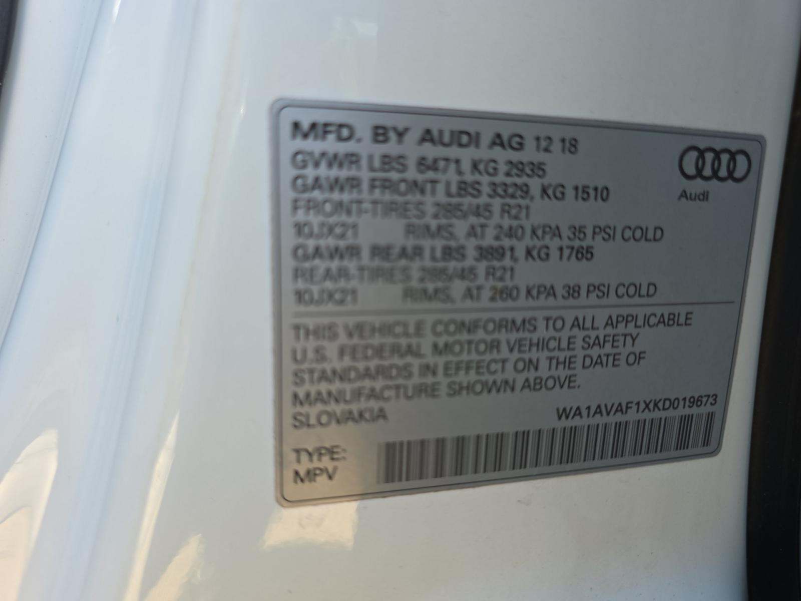 2019 Audi Q8 Premium AWD