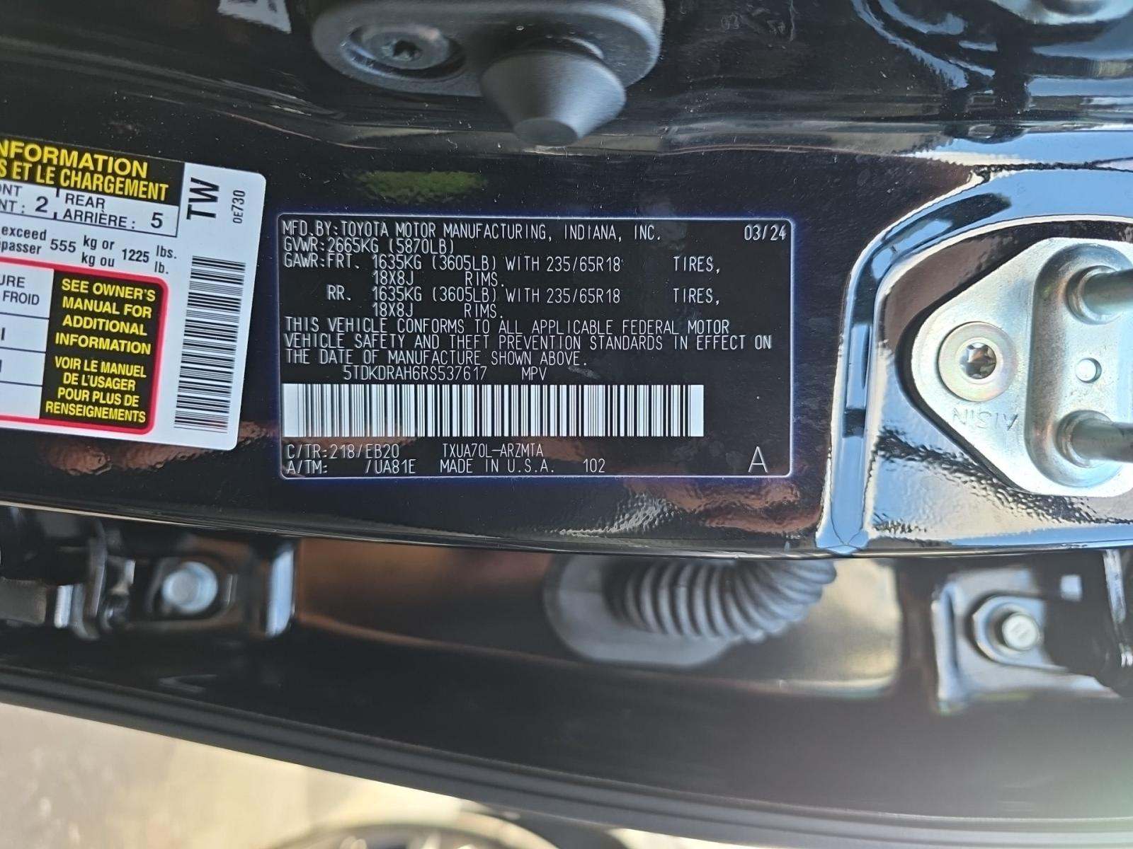 2024 Toyota Highlander XLE FWD