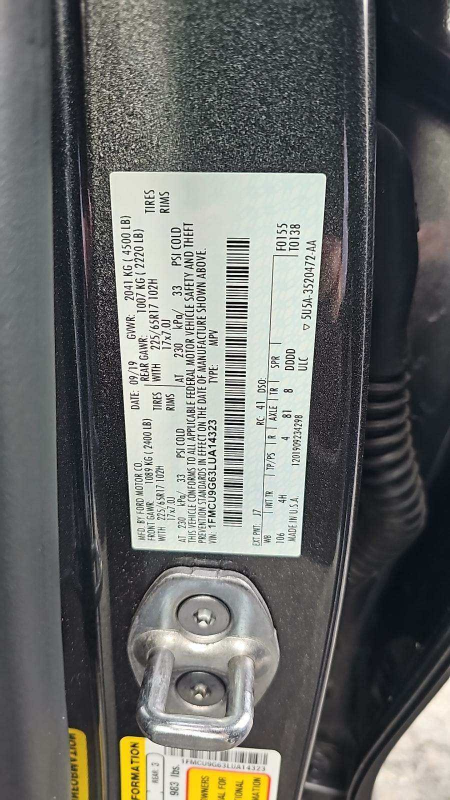 2020 Ford Escape SE AWD