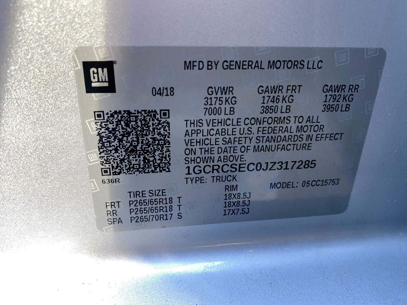 2018 Chevrolet Silverado 1500 LTZ RWD