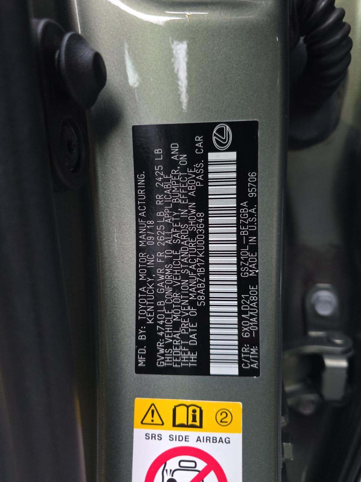 2019 Lexus ES ES 350 FWD