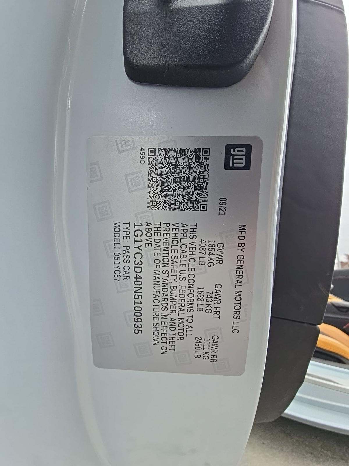 2022 Chevrolet Corvette Stingray RWD