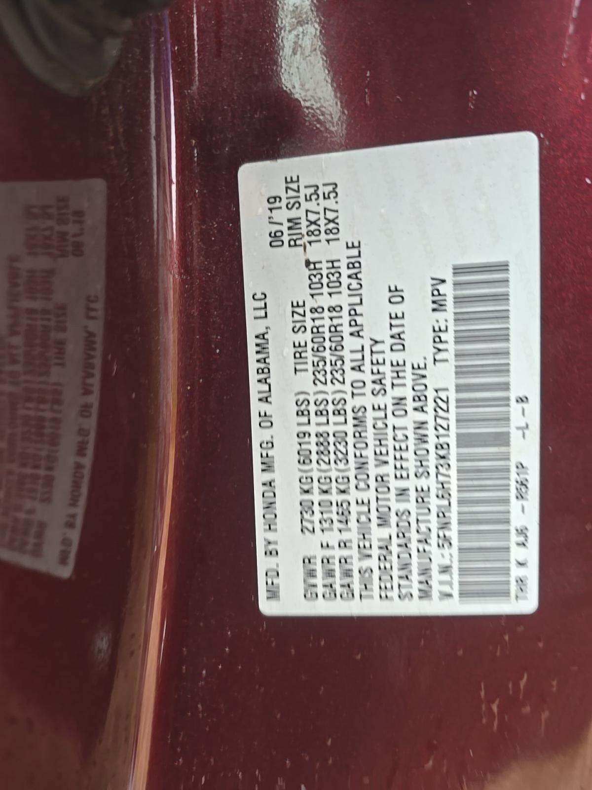 2019 Honda Odyssey EX-L FWD