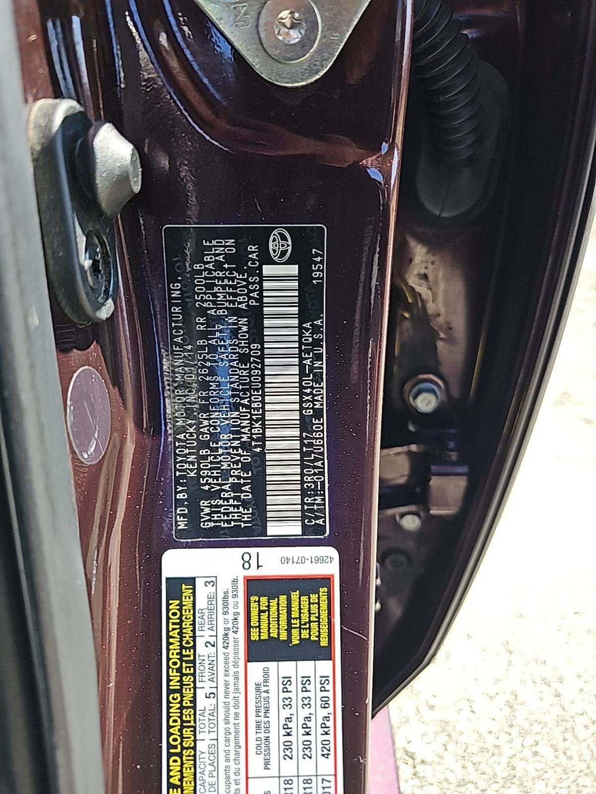 2014 Toyota Avalon XLE Touring FWD