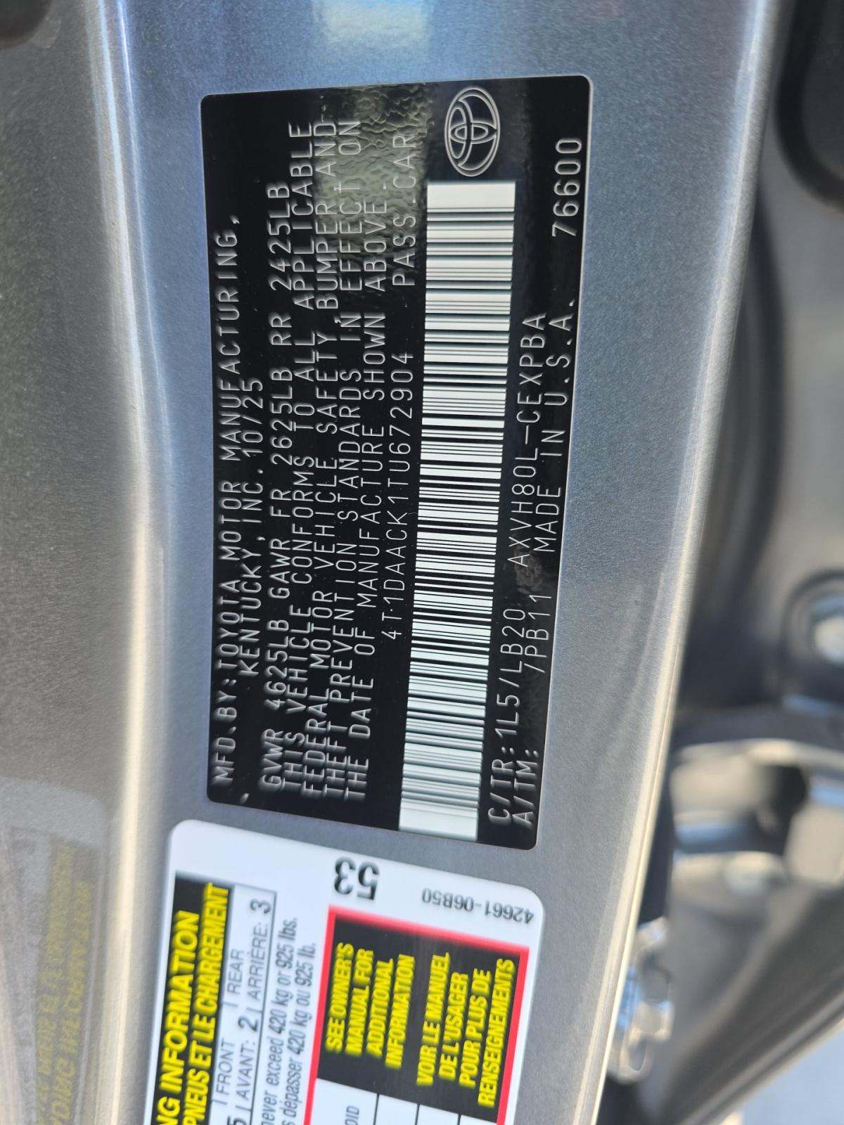 2026 Toyota Camry XSE FWD