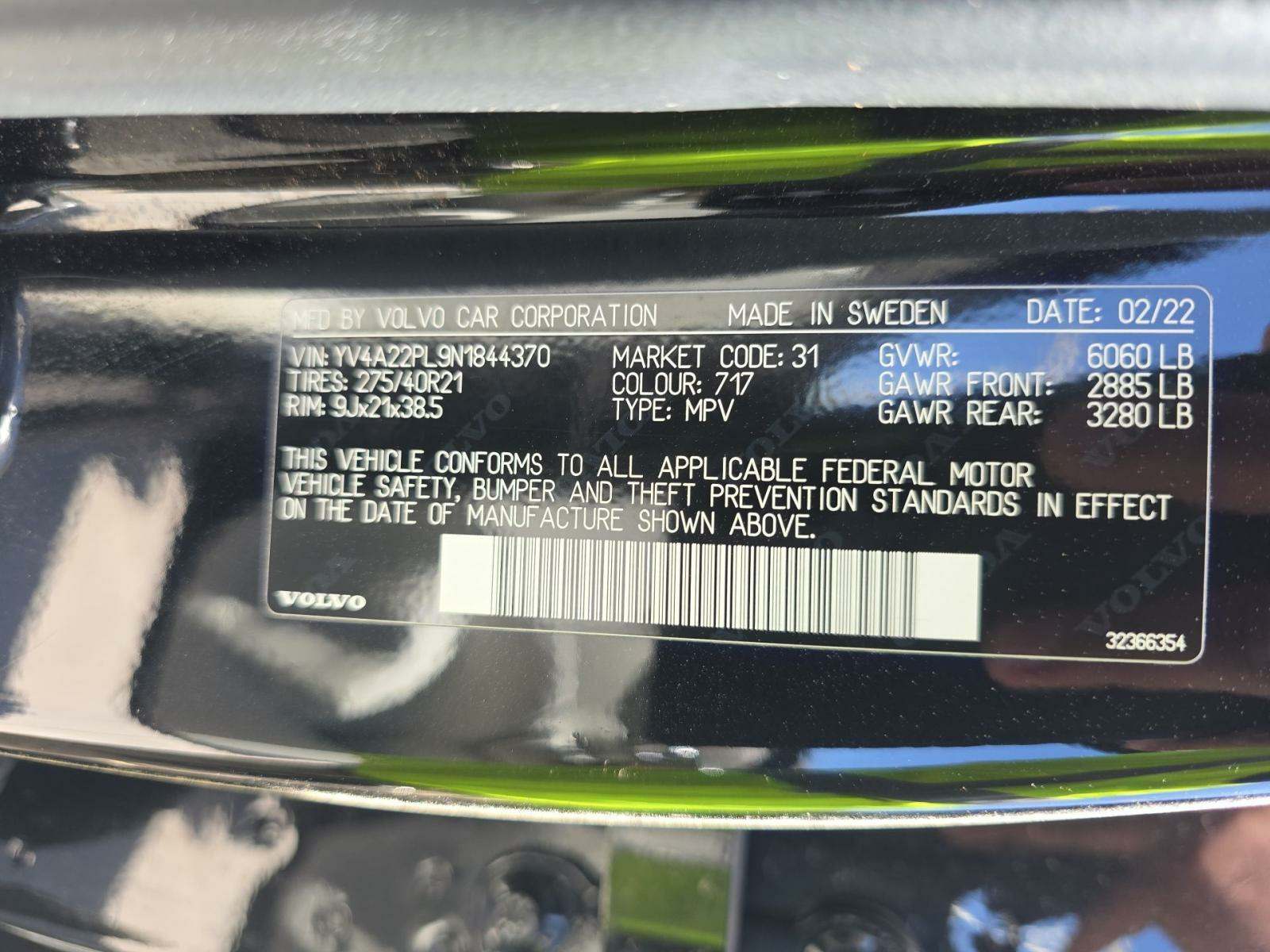 2022 Volvo XC90 T6 Inscription AWD