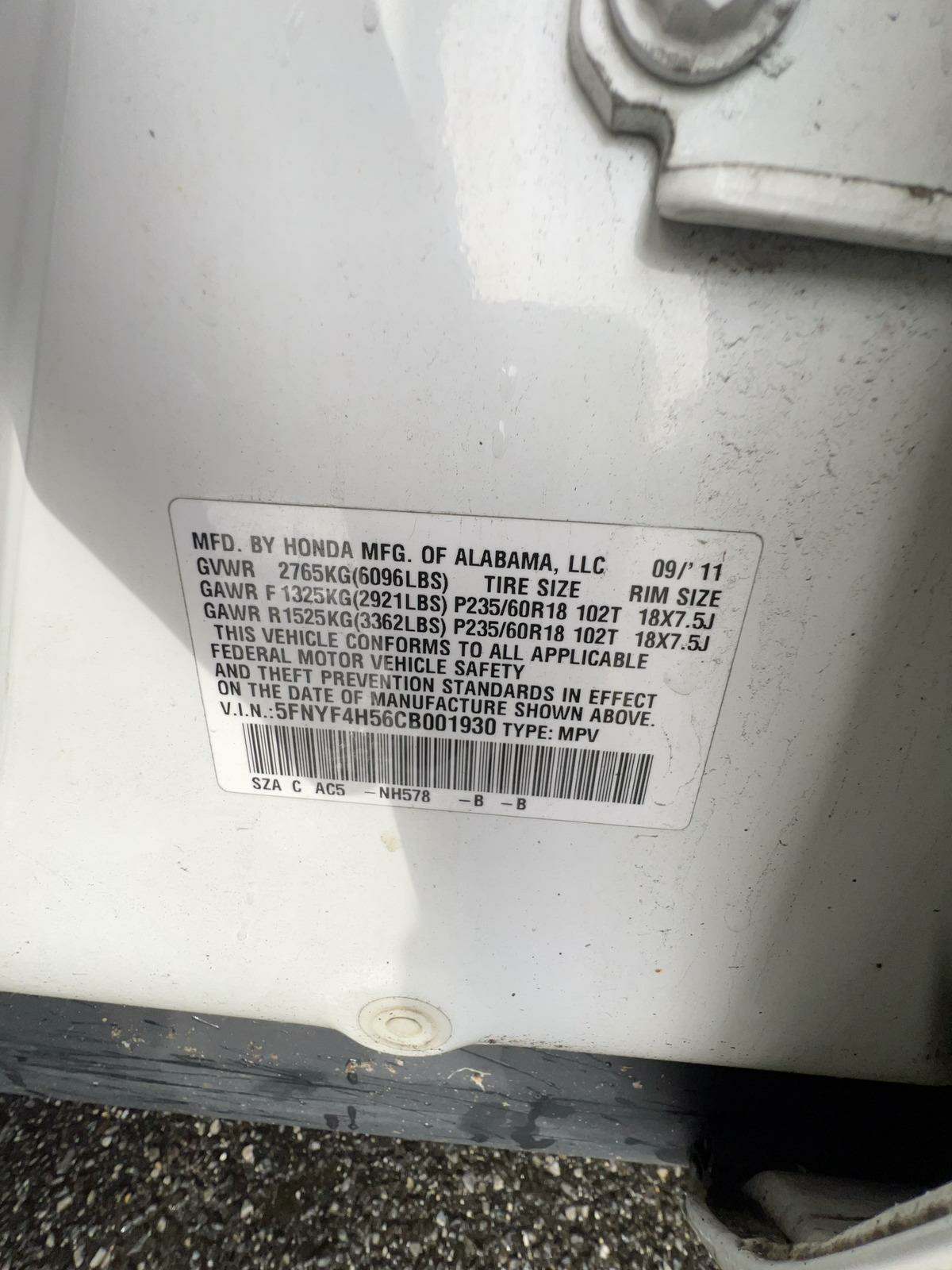 2012 Honda Pilot EX-L AWD