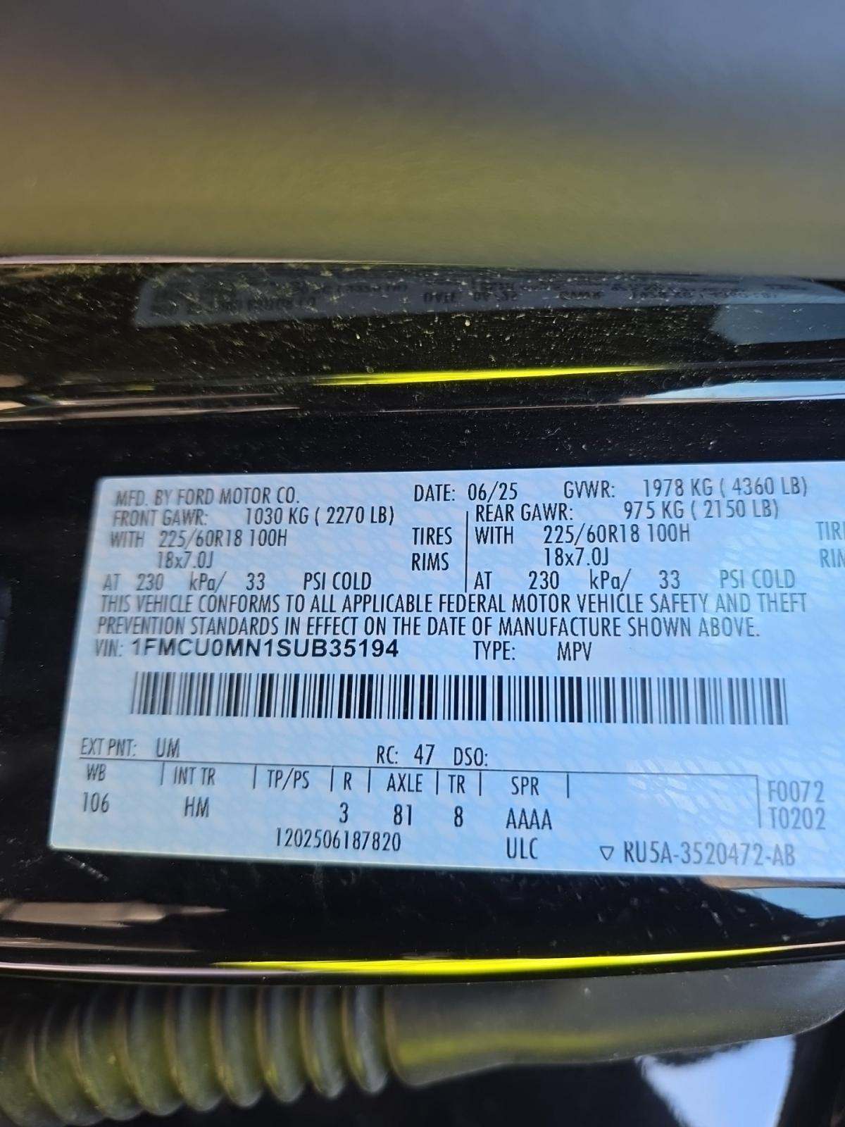 2025 Ford Escape ST-Line FWD