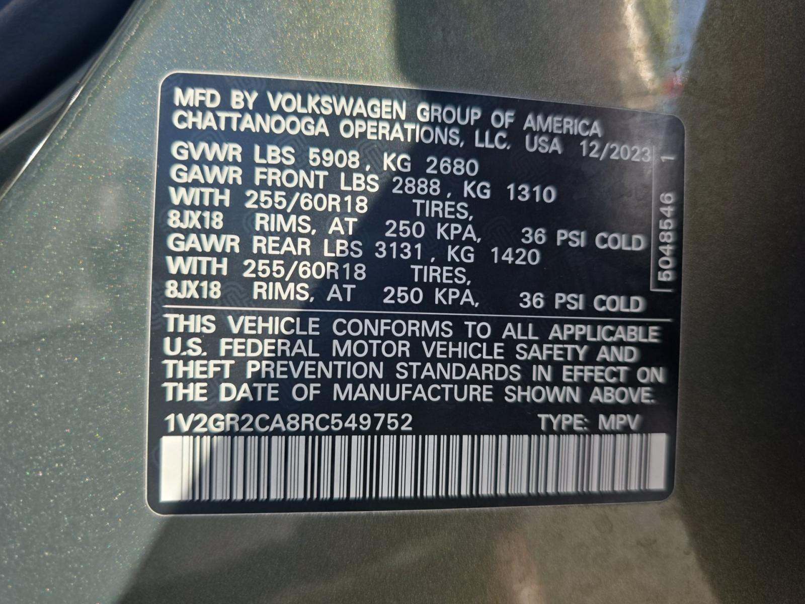 2024 Volkswagen Atlas 2.0T Peak Edition SEL AWD