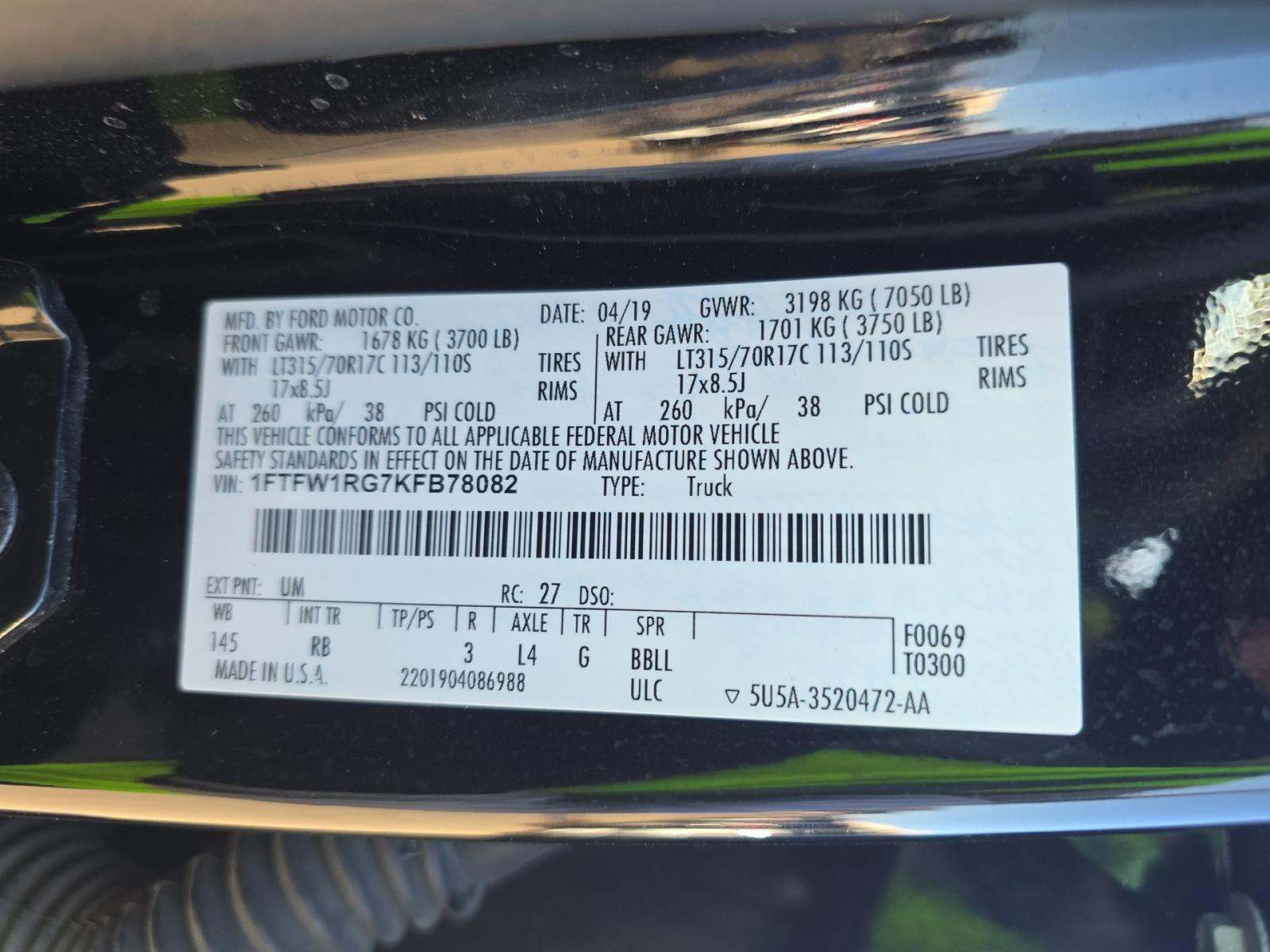 2019 Ford F-150 Raptor AWD