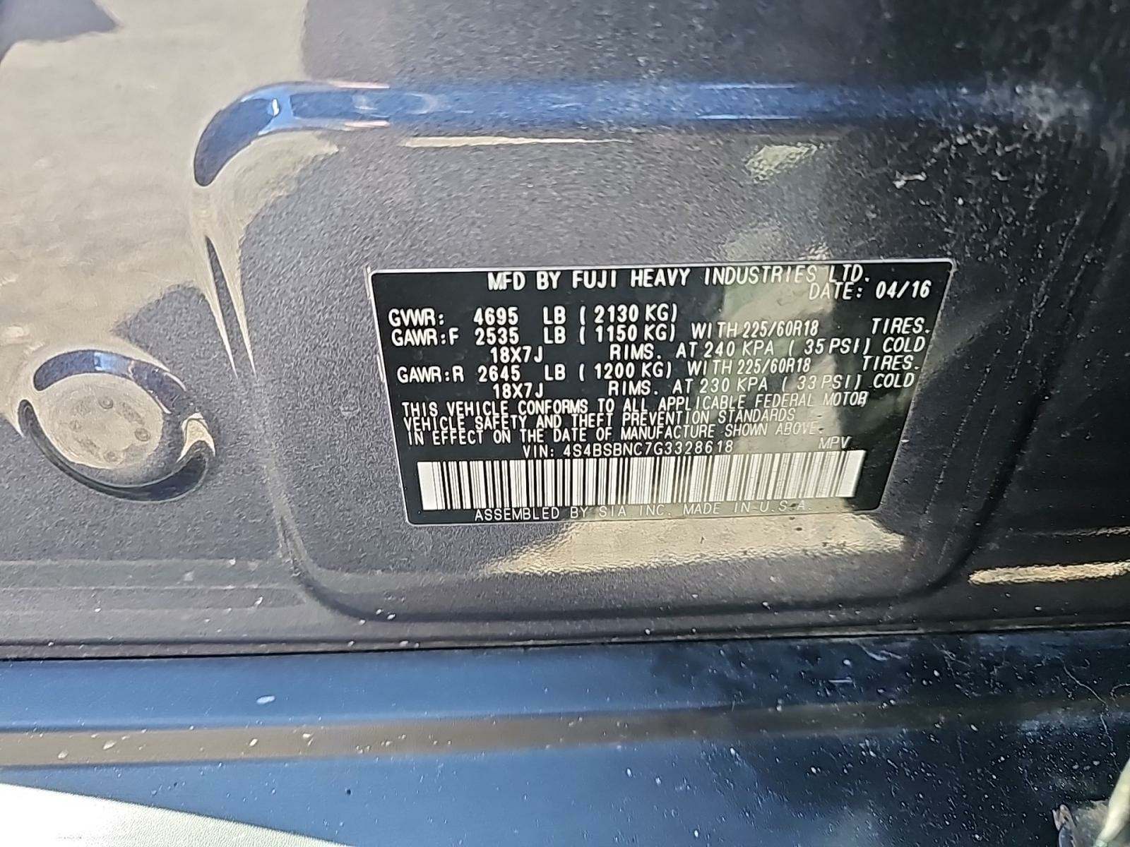 2016 Subaru Outback 2.5i Limited AWD