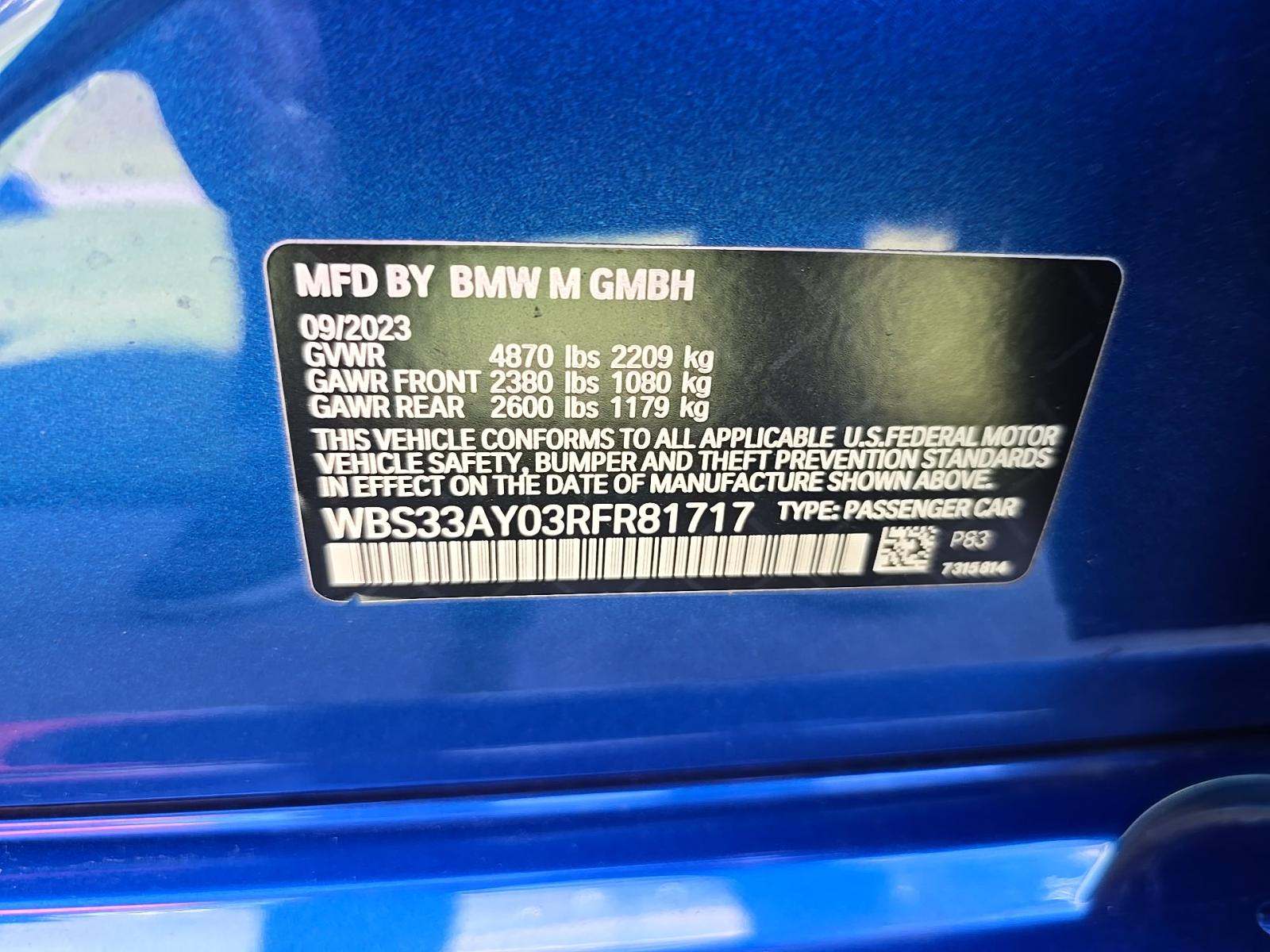 2024 BMW M3 Competition RWD