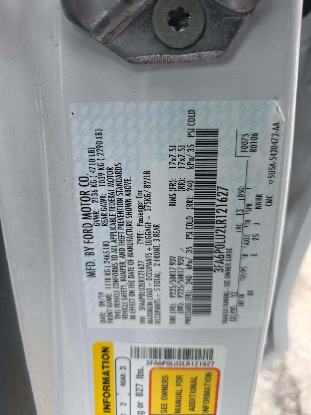 2020 Ford Fusion Hybrid SE FWD