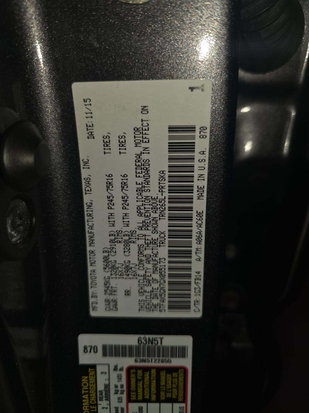 2016 Toyota Tacoma SR RWD