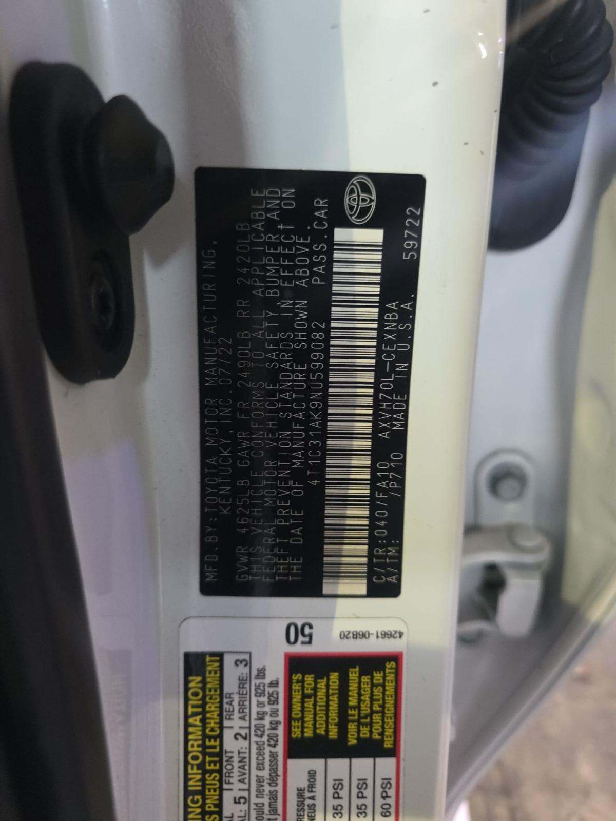 2022 Toyota Camry Hybrid LE FWD