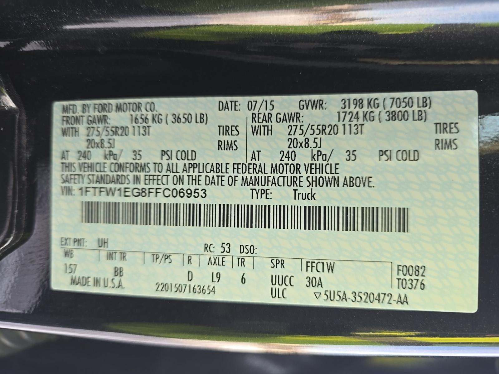 2015 Ford F-150 Platinum AWD