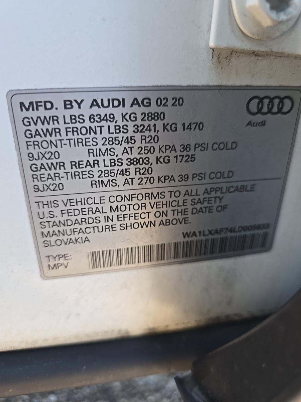 2020 Audi Q7 3.0T Premium Plus AWD