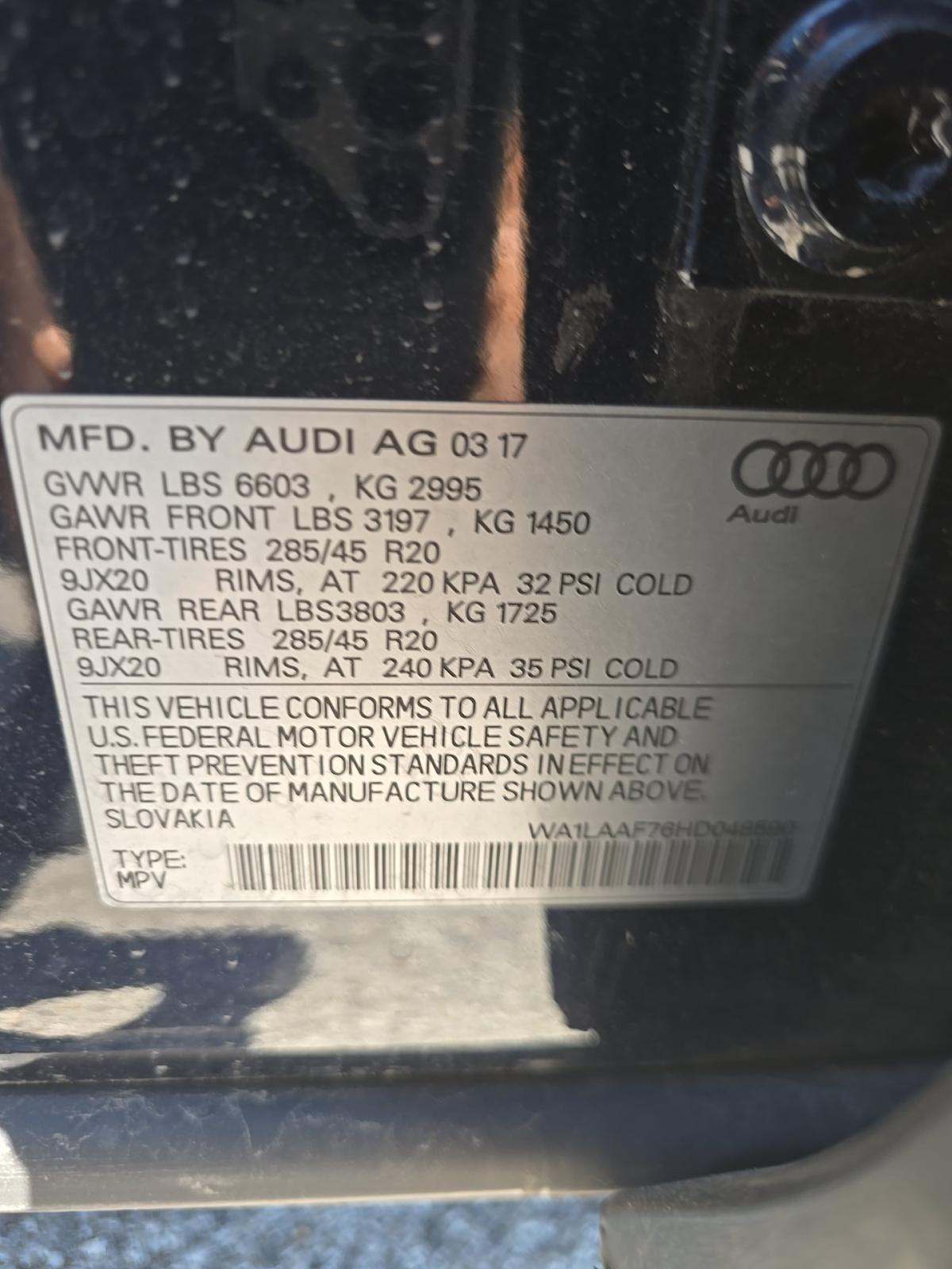 2017 Audi Q7 3.0T Premium Plus AWD