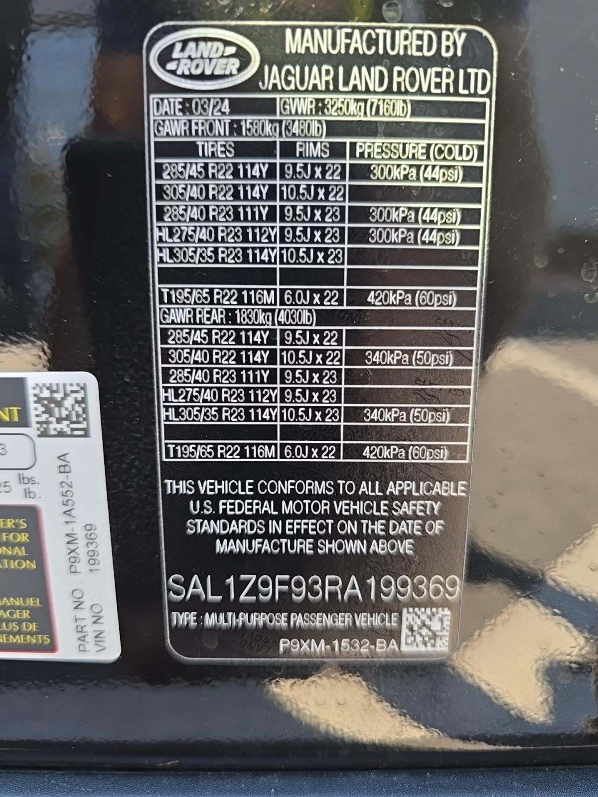 2024 Land Rover Range Rover Sport SV Edition One Obsidian Black AWD